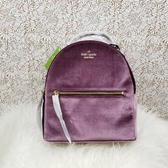 š«SOLDš« NEW! Kate Spade Velvet Sammi Backpack - Picture 4 of 8